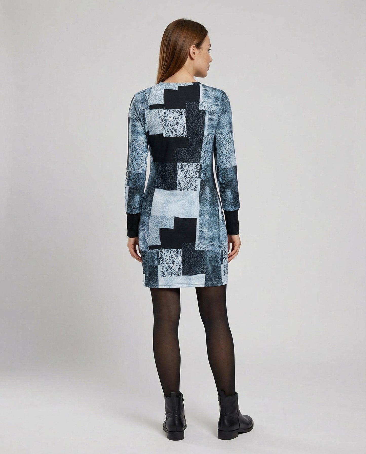 Damen Strickkleid Geometrisches Muster