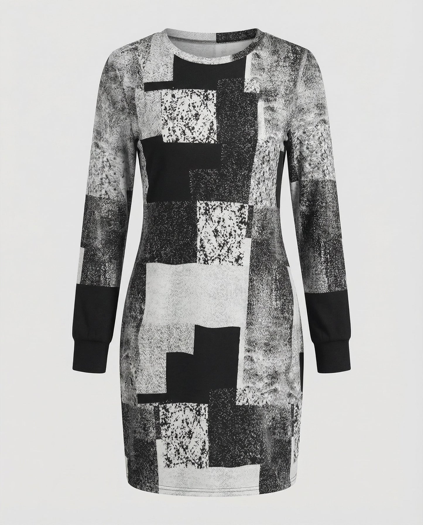 Damen Strickkleid Geometrisches Muster