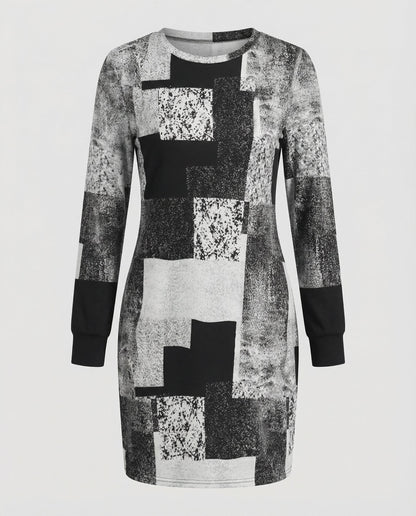 Damen Strickkleid Geometrisches Muster