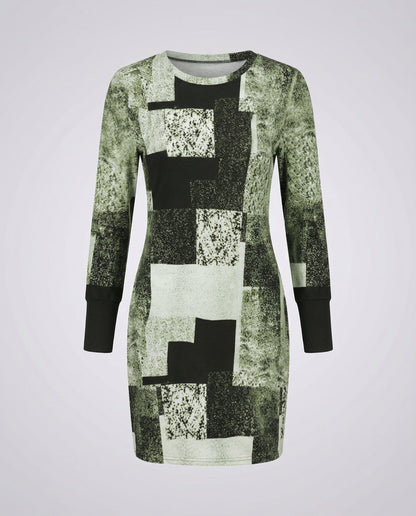 Damen Strickkleid Geometrisches Muster