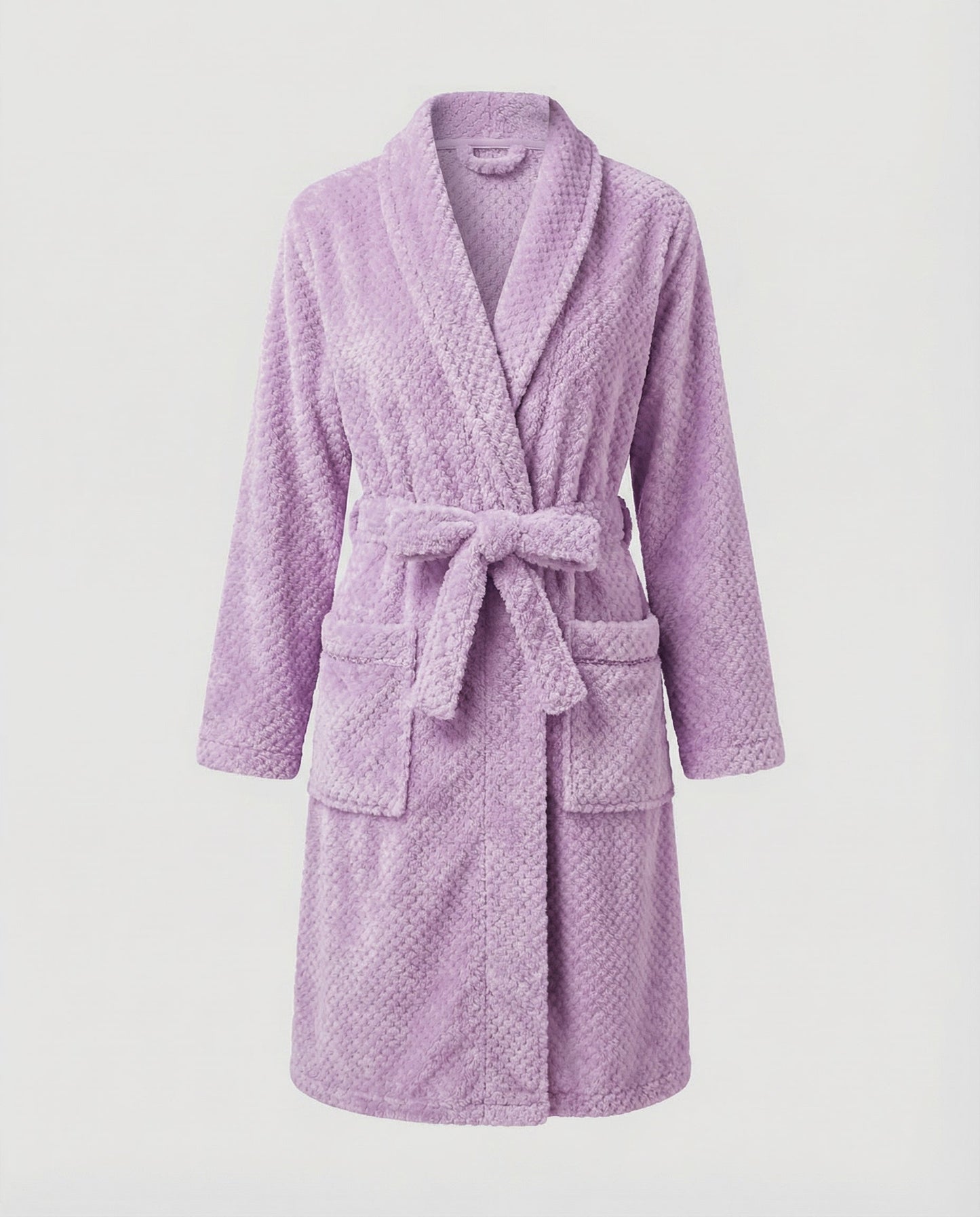 Damen Bademantel Kuschelfleece Weich Rosa