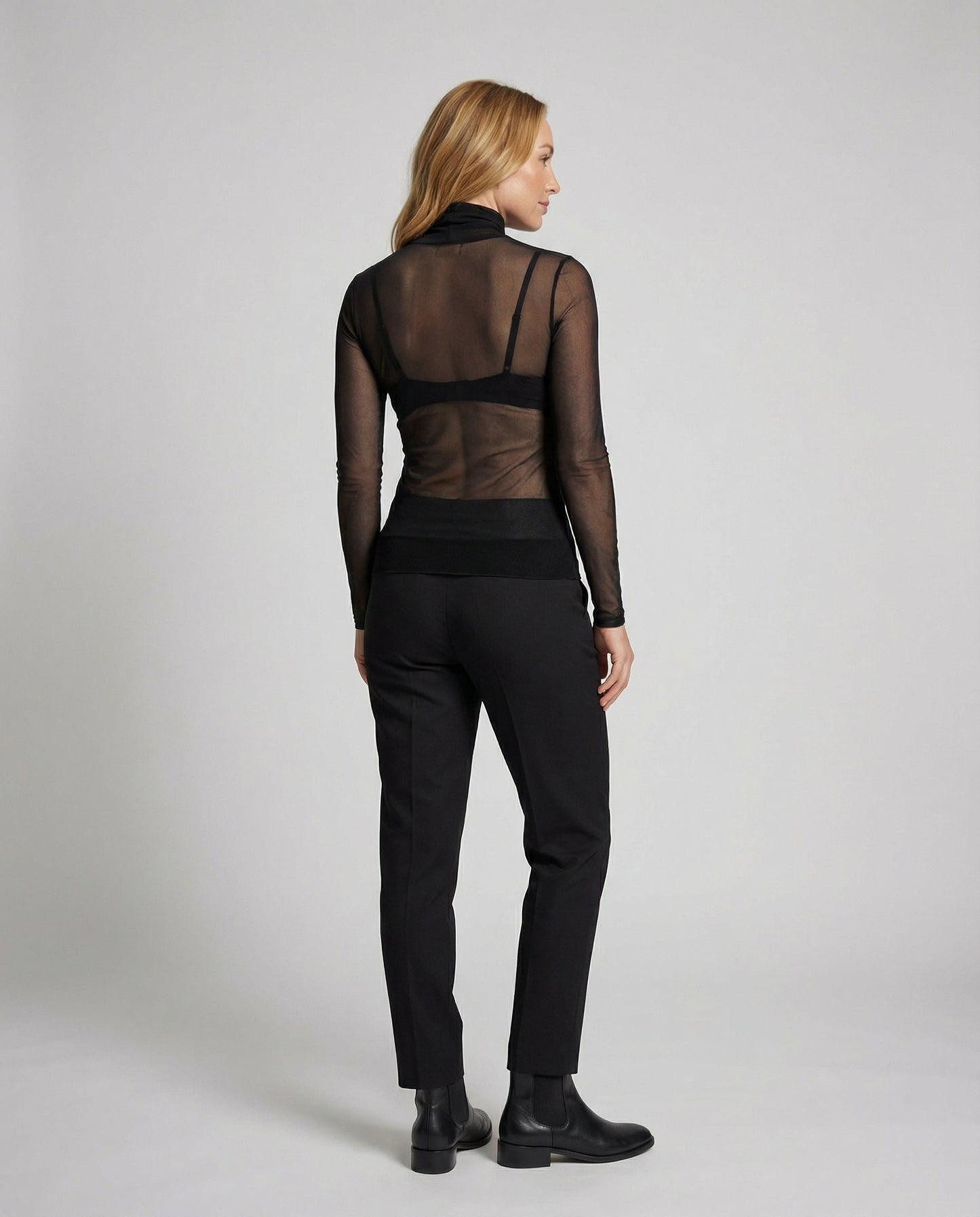 Damen Transparente Turtleneck Bluse