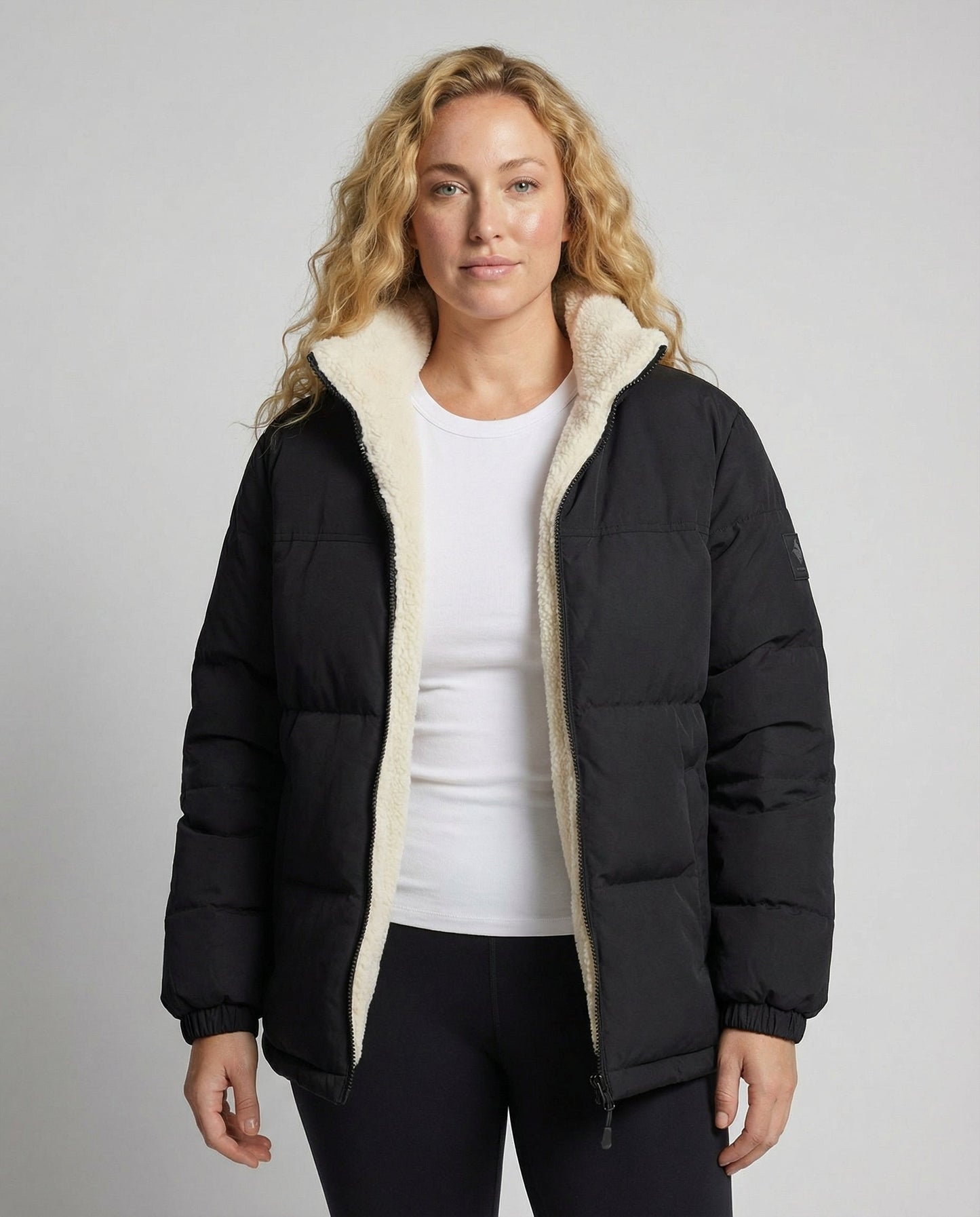 Damen Steppjacke Gefüttert Winterjacke Schwarz - Norvielle