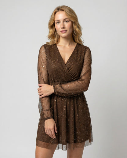 Damen Cocktailkleid Schimmernd - Norvielle