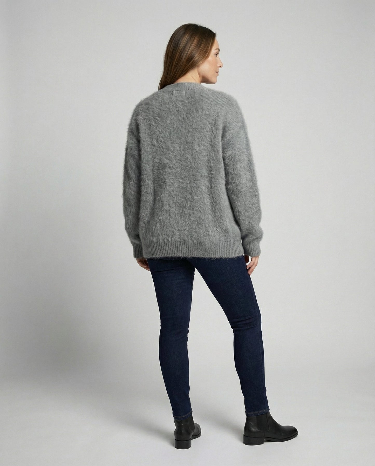 Damen Mohair Strickjacke Kuschelig