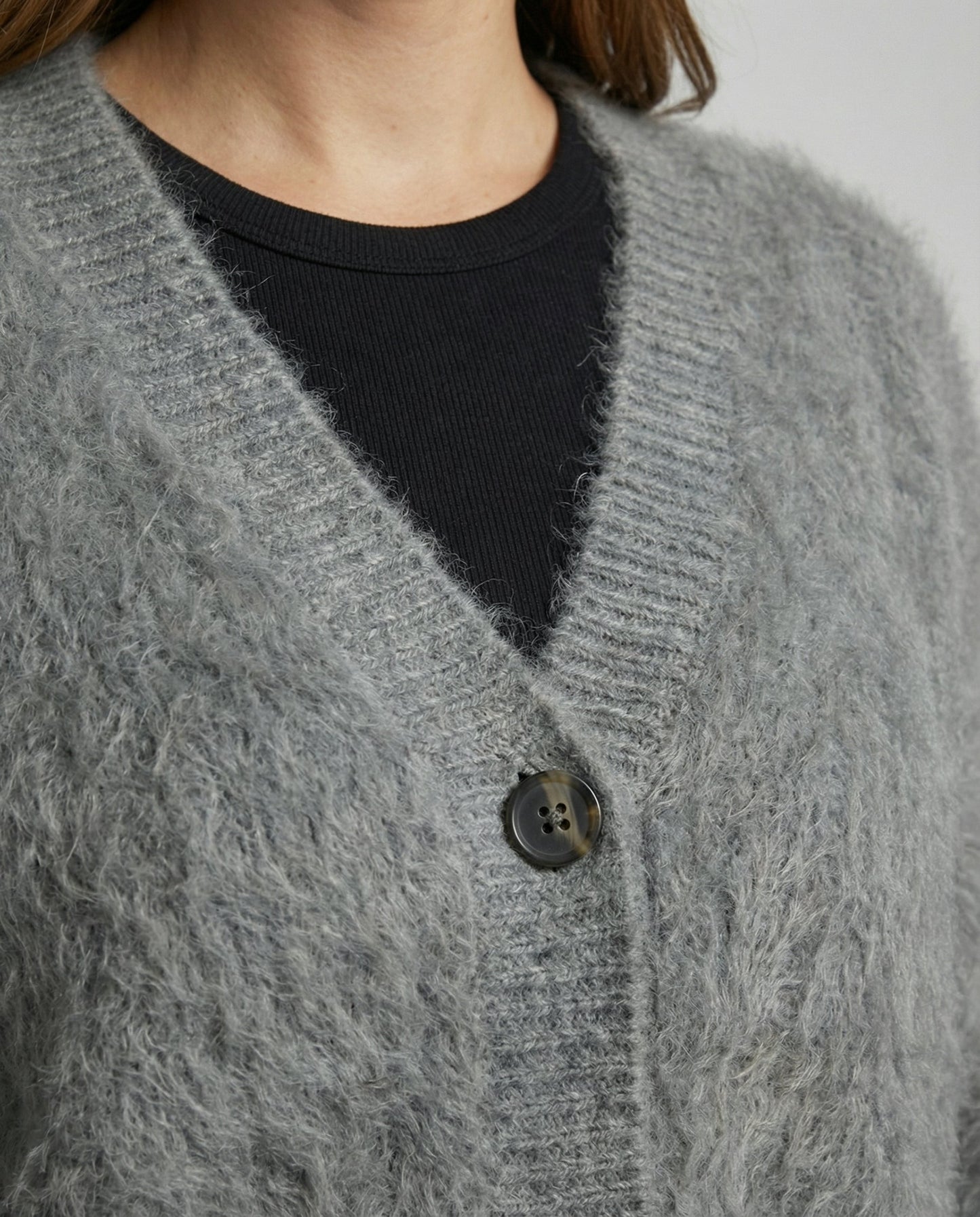 Damen Mohair Strickjacke Kuschelig