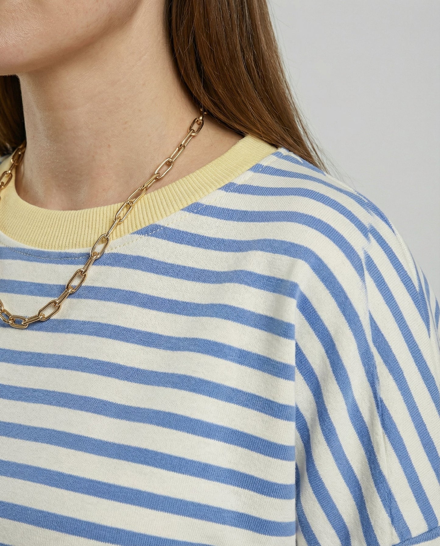 Damen Sweatshirt Gestreift Boxy