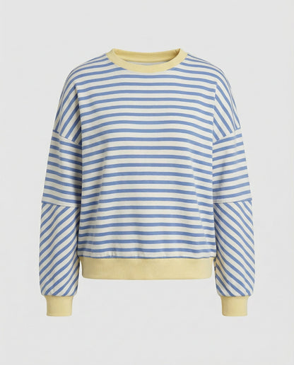 Damen Sweatshirt Gestreift Boxy