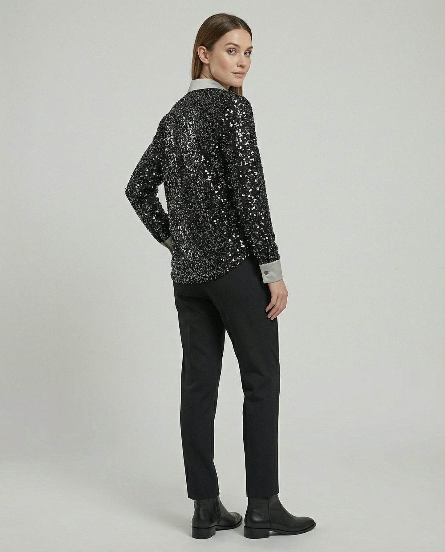 Damen Paillettenbluse Glitzernd
