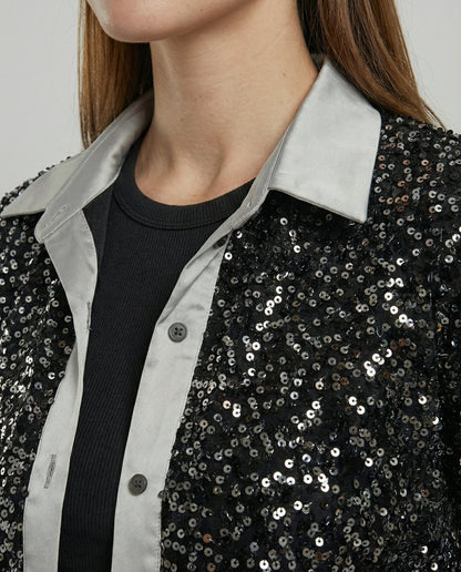 Damen Paillettenbluse Glitzernd