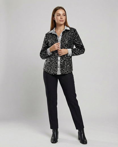 Damen Paillettenbluse Glitzernd