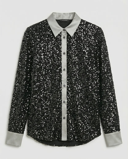 Damen Paillettenbluse Glitzernd