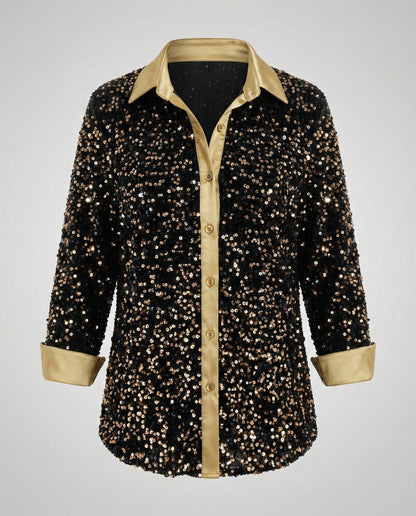 Damen Paillettenbluse Glitzernd