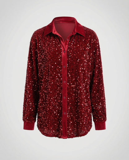 Damen Paillettenbluse Glitzernd