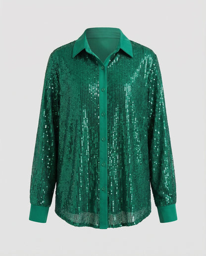 Damen Paillettenbluse Glitzernd