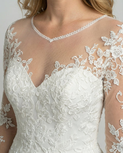 Damen Hochzeitskleid aus Spitze Weiß