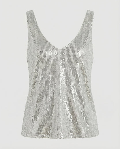 Damen Oberteil Glitzernd