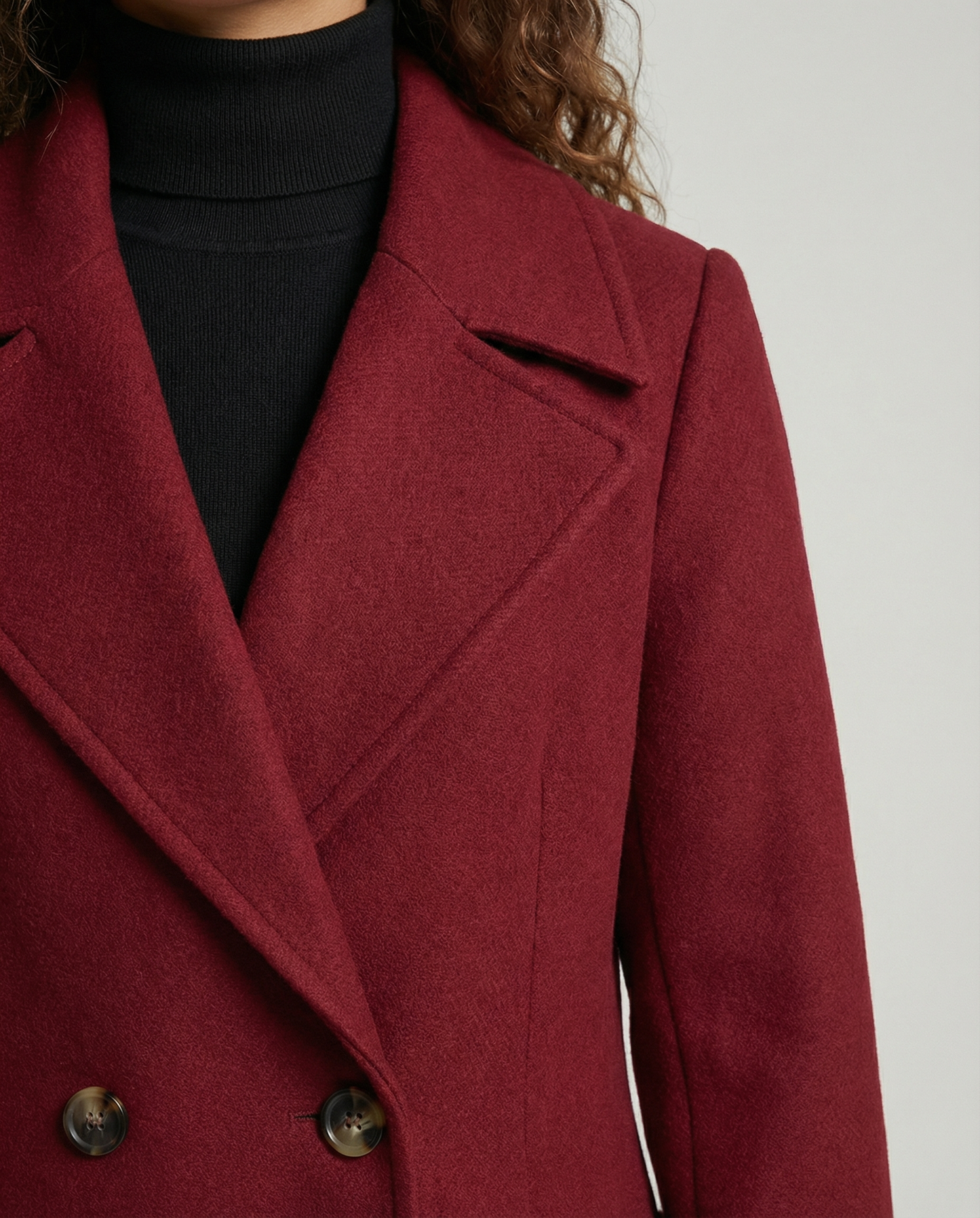 Eleganter Damen Wollmantel Doppelreihig
