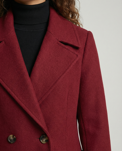 Eleganter Damen Wollmantel Doppelreihig