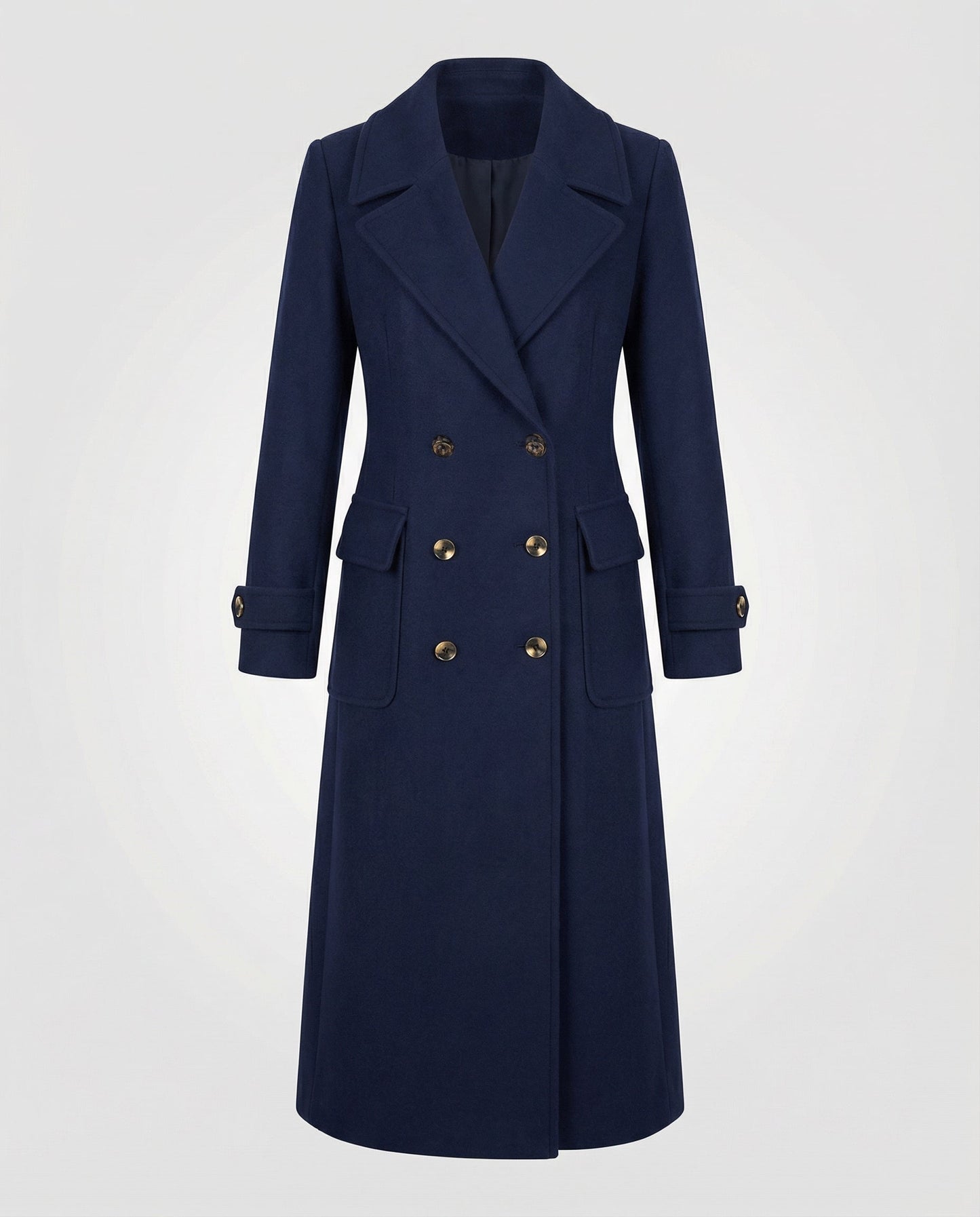 Eleganter Damen Wollmantel Doppelreihig