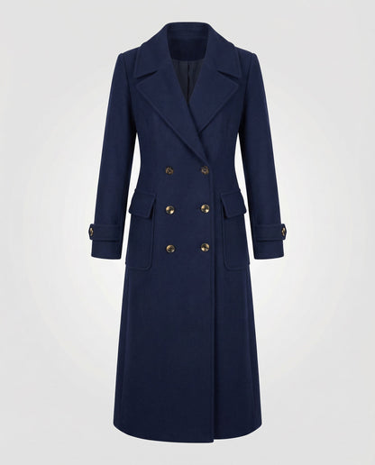 Eleganter Damen Wollmantel Doppelreihig