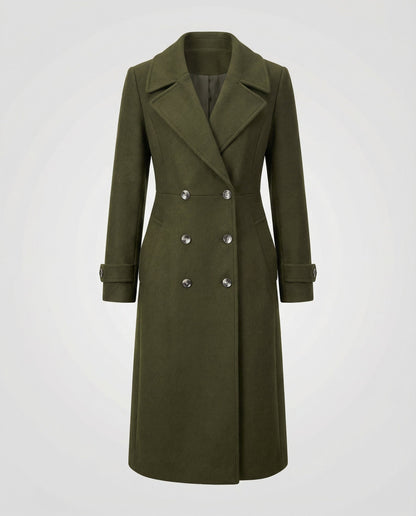 Eleganter Damen Wollmantel Doppelreihig