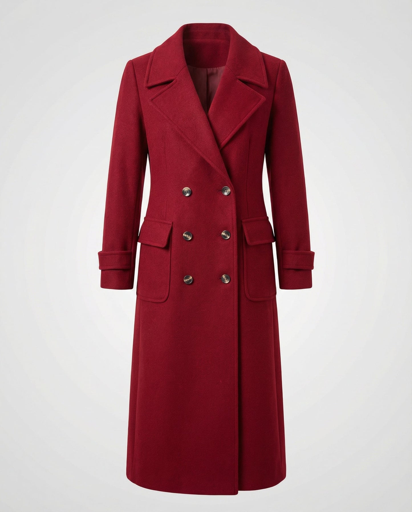 Eleganter Damen Wollmantel Doppelreihig