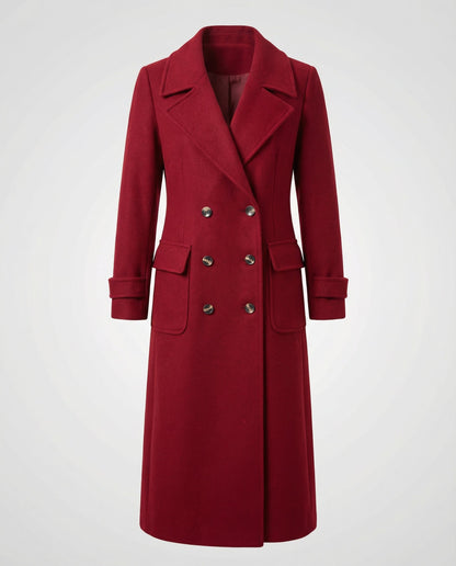 Eleganter Damen Wollmantel Doppelreihig