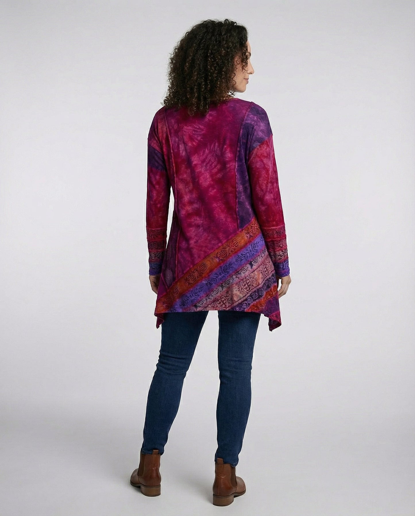 Bunte Damen Tunika aus Baumwolle Vintage Stil
