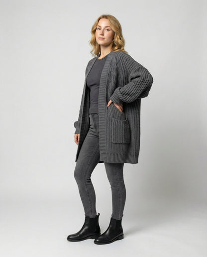 Damen Oversized Strickmantel - Norvielle