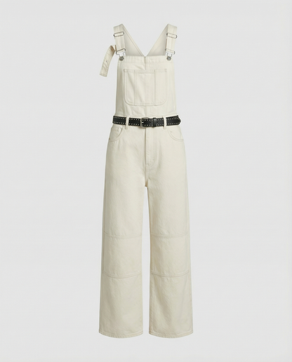 Damen Denim Latzhose Weitbein
