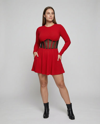 Elegantes Damen Minikleid mit Einsätzen