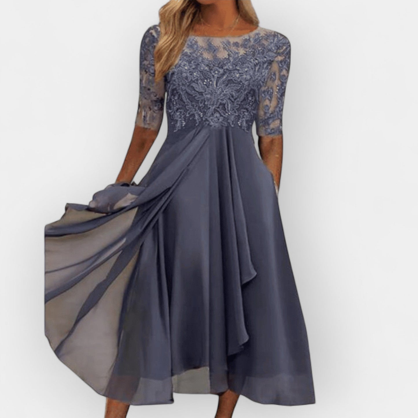 Damen Midi Kleid Festlich