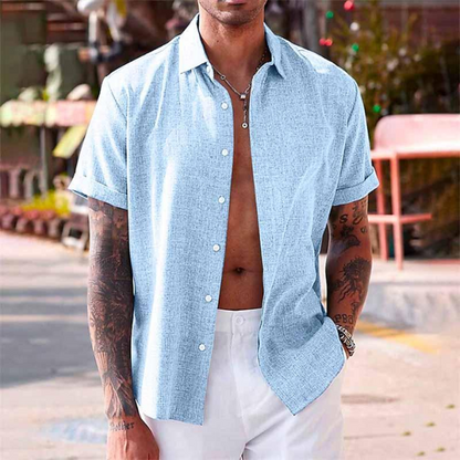 Herren Sommerhemd Leichtes Kurzarm-Design