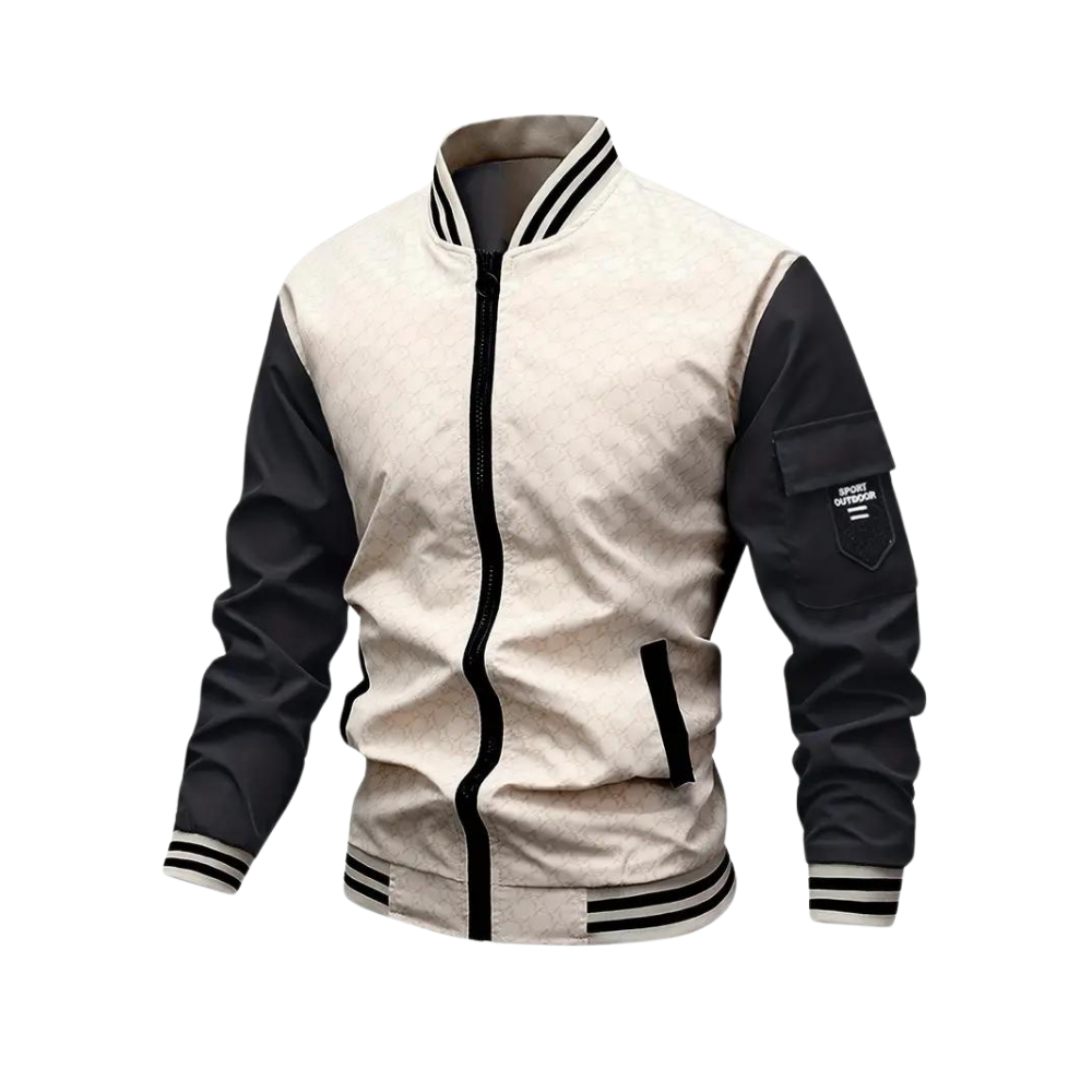Herren Bomberjacke Zweifarbige Zip-Up Jacke Modern - Norvielle