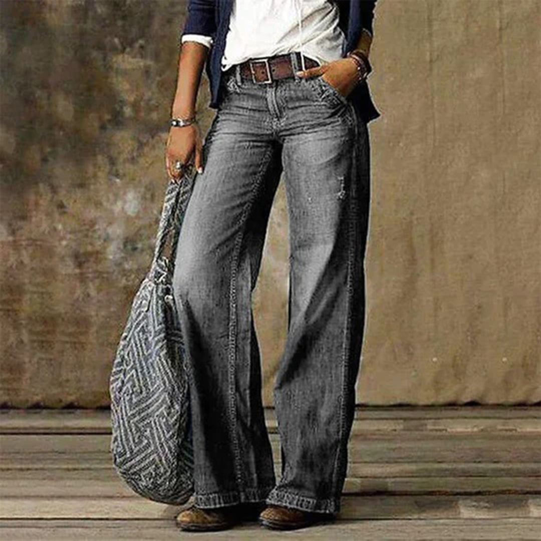 Damen Vintage Denim Jeans Weite Beine