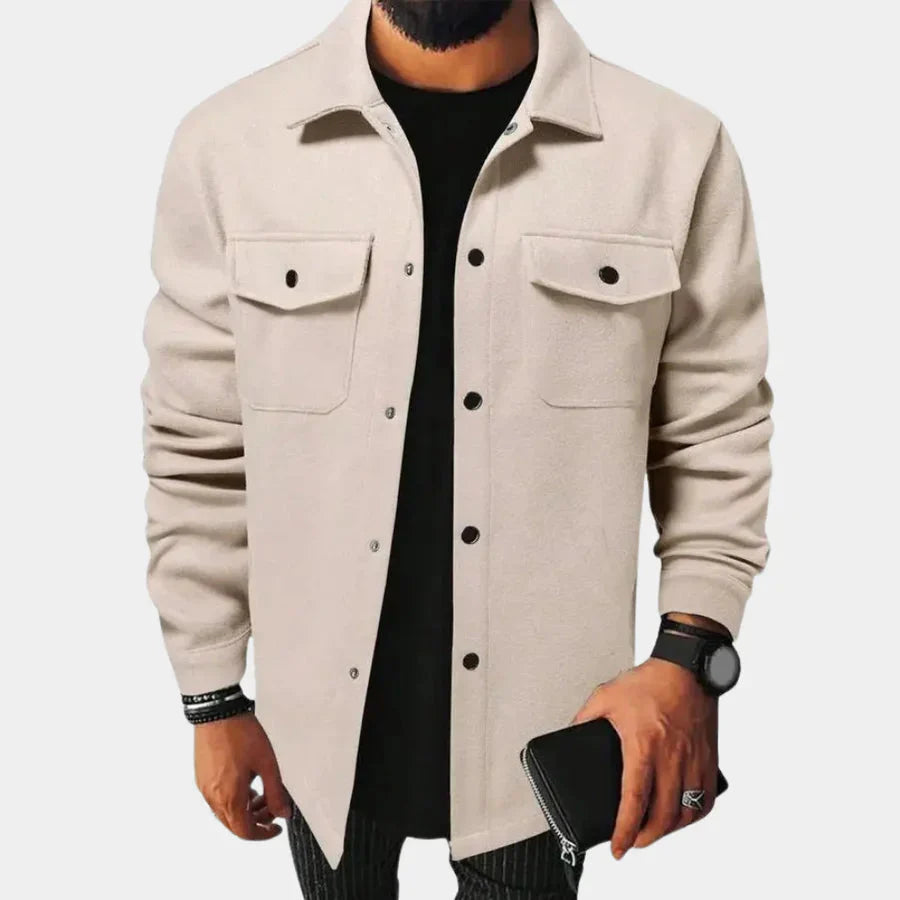 Herren Langarm Oberhemd aus Baumwolle mit Knöpfen - Norvielle
