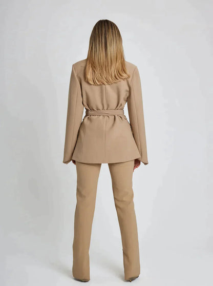 Norvielle Damen Blazer mit Gürtel Elegant