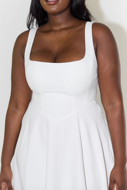 Damen Maxikleid A-Linie Breite Träger