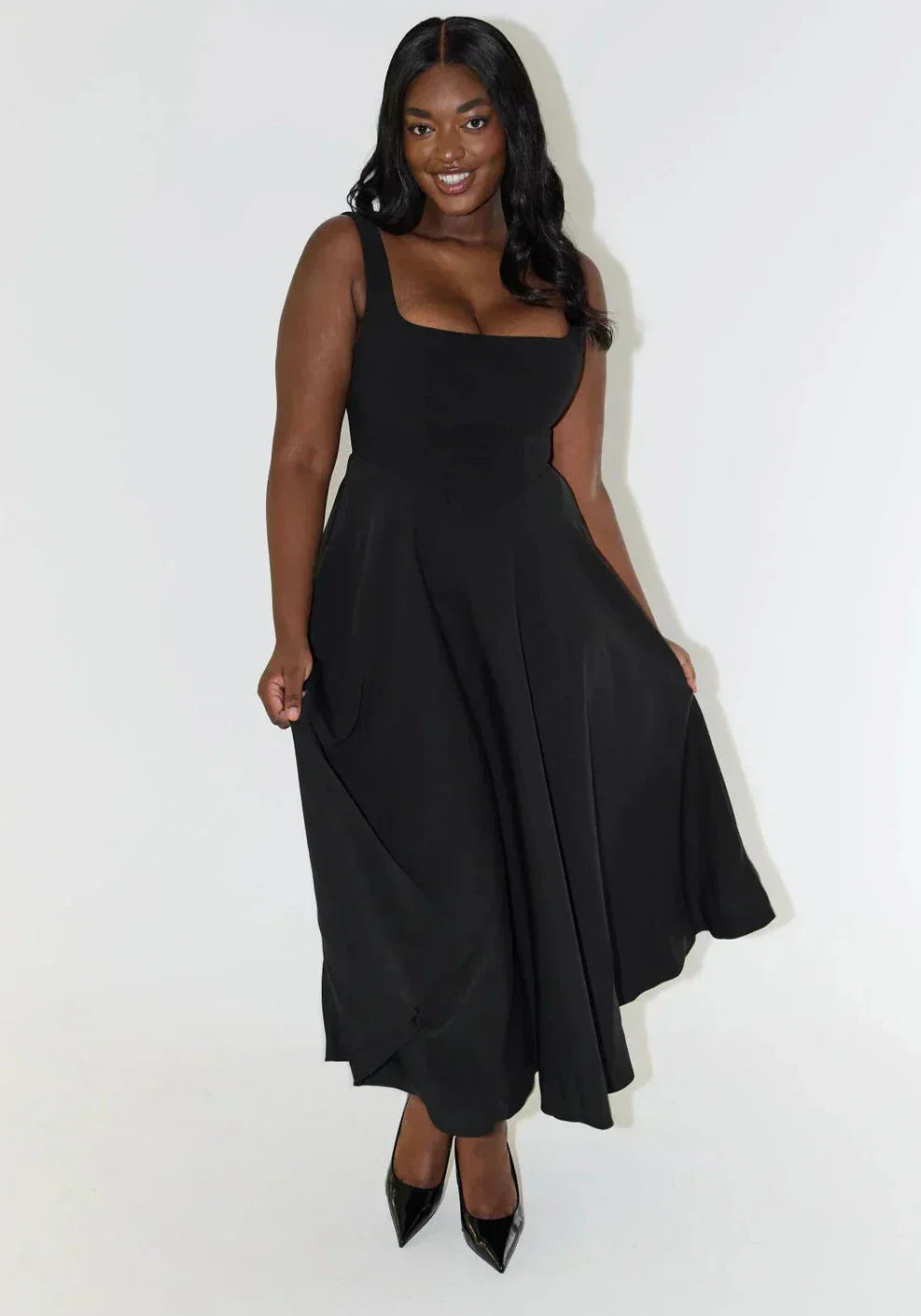Damen Midi Kleid Elegant Festlich