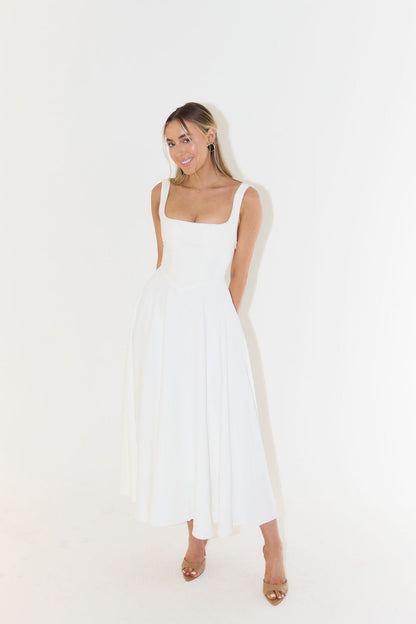 Damen Maxikleid A-Linie Breite Träger