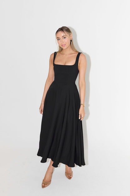 Damen Maxikleid A-Linie Breite Träger