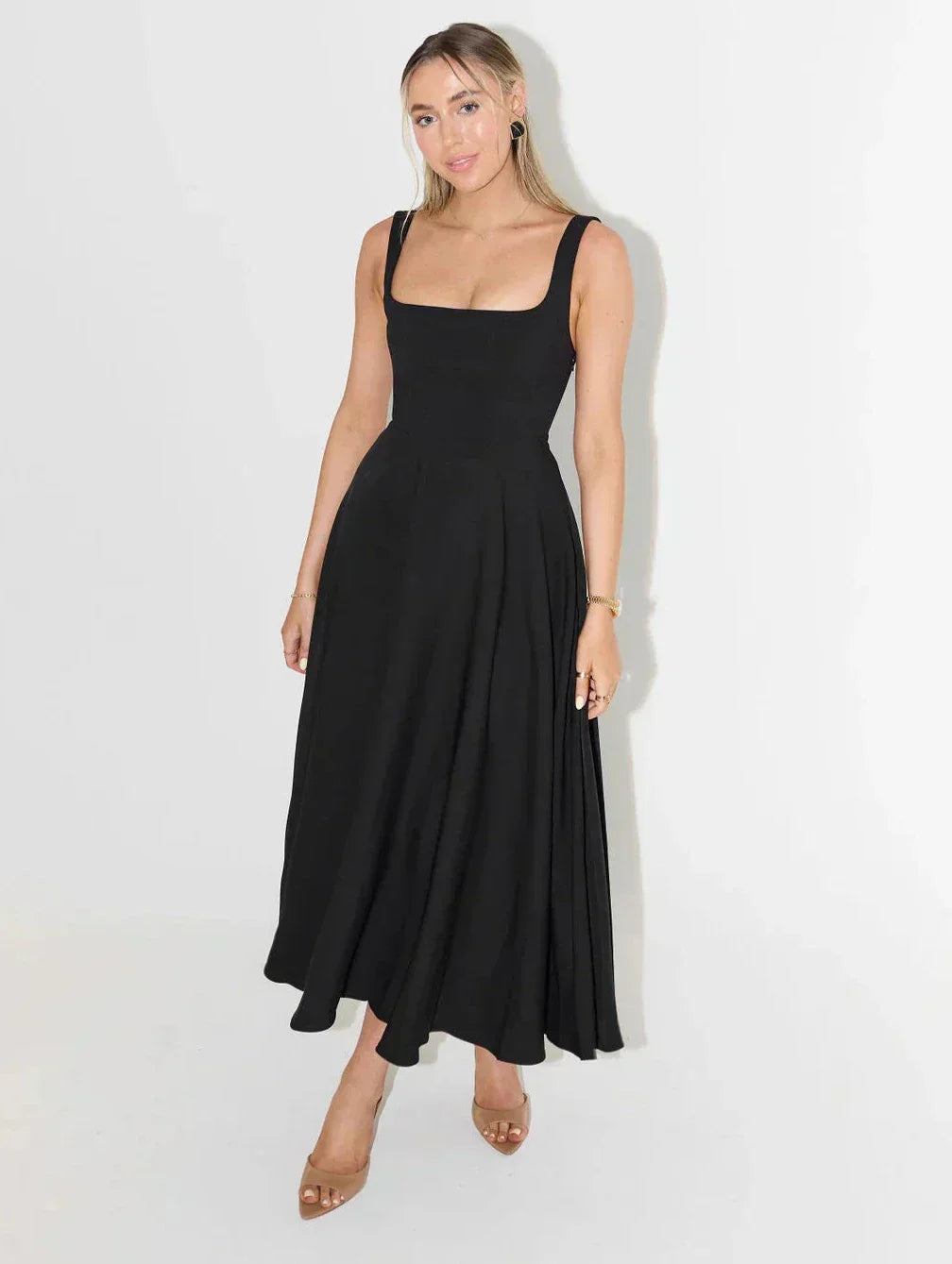 Damen Midi Kleid Elegant Festlich