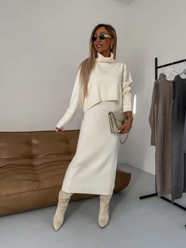 Damen Kleid Set mit Rollkragen