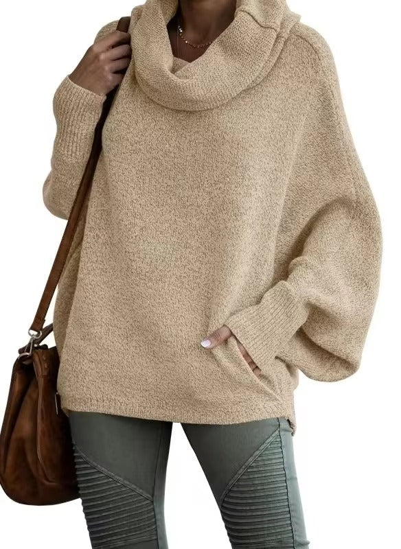 Damen Oversize Pullover Fledermausärmel Strukturierter Stoff Winter - Norvielle