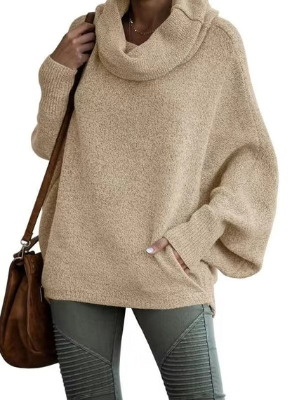 Damen Oversize Pullover Fledermausärmel Strukturierter Stoff Winter - Norvielle