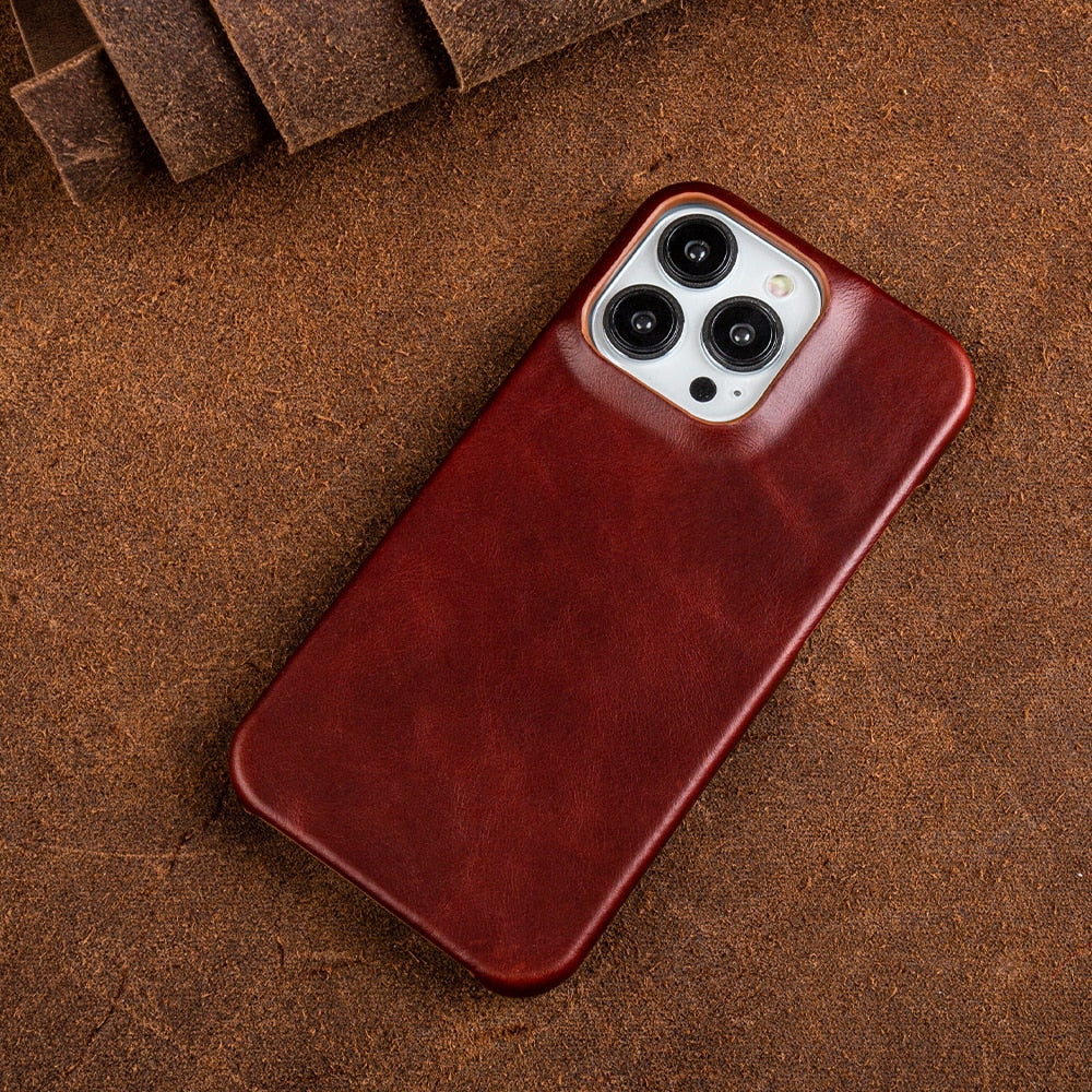 Lederhülle für Apple iPhone Ölwachs Echtes Leder