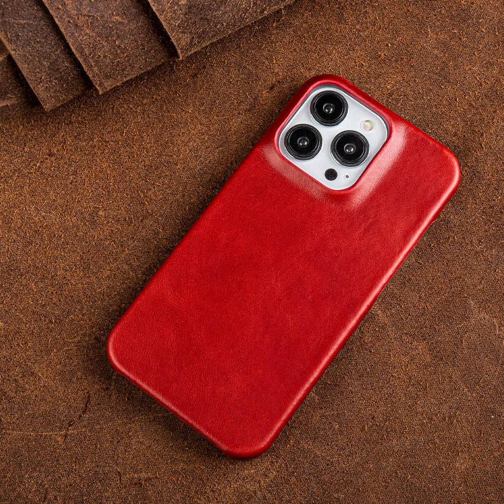 Lederhülle für Apple iPhone Ölwachs Echtes Leder