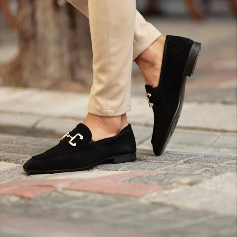 Herren Loafer Edel Leder Klassisch Schwarz - Norvielle
