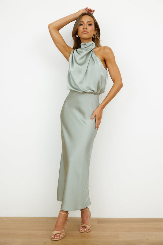 Elianna Damen Midikleid Asymmetrischer Ausschnitt Elegantes Design - Norvielle